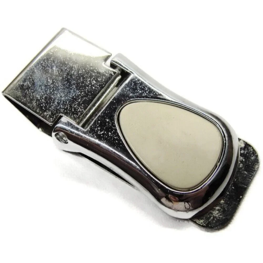 Money Clip Silver Tone Brushed Stainless Steel Wallet Credit Card Cash ID Holder